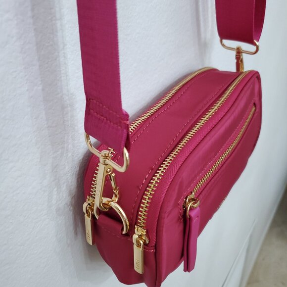 MERSI June Nylon Crossbody Bag in Magenta with Gold Hardware - Picture 6 of 15